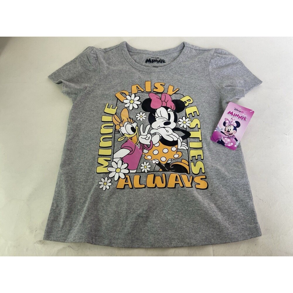 Disney Minnie Mouse Daisy Duck Besties Short Sleeve T-Shirt Top Girls Size 5-6